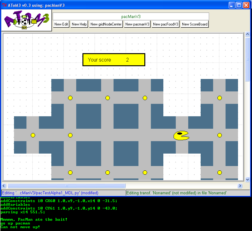 Picture of AToM3 PacMan with no ghosts...