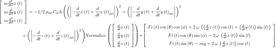 3DOF equations, drag & Coriolis