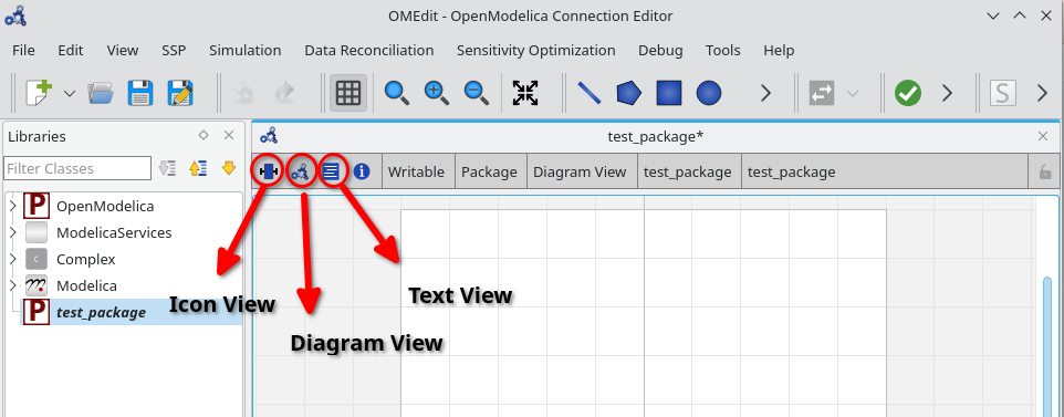 Modelica editor views