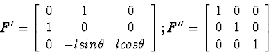 \begin{displaymath}
F' = 
\left[\begin{array}
{ccc}
0 & 1 & 0 \\ 1 & 0 & 0 \\ 0 ...
 ...ay}
{ccc}
1 & 0 & 0 \\ 0 & 1 & 0 \\ 0 & 0 & 1\end{array}\right]\end{displaymath}