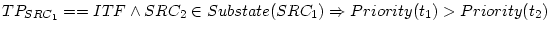 $TP_{SRC_1}==ITF \wedge SRC_2\in Substate(SRC_1) \Rightarrow
Priority(t_1)>Priority(t_2)$