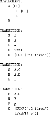 \begin{table}\begin{center}
\begin{minipage}{6cm}
\begin{verbatim}
STATECHART:...
...ired'')]
[EVENT(''e'')]\end{verbatim}
\end{minipage} \end{center}
\end{table}