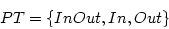 \begin{displaymath}
PT=\{InOut, In, Out\}
\end{displaymath}