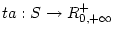 $ta:S\to R_{0,+\infty}^{+}$